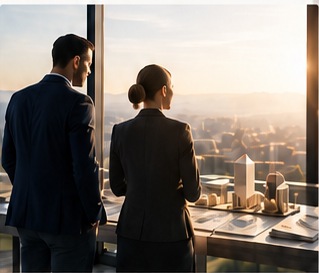 Zwei unternehmerische Partner entwickeln gemeinsam ein Vorhaben